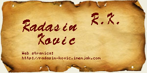 Radašin Ković vizit kartica